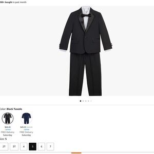Boys size 5 black suit Nautica